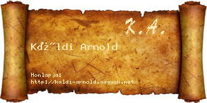 Káldi Arnold névjegykártya